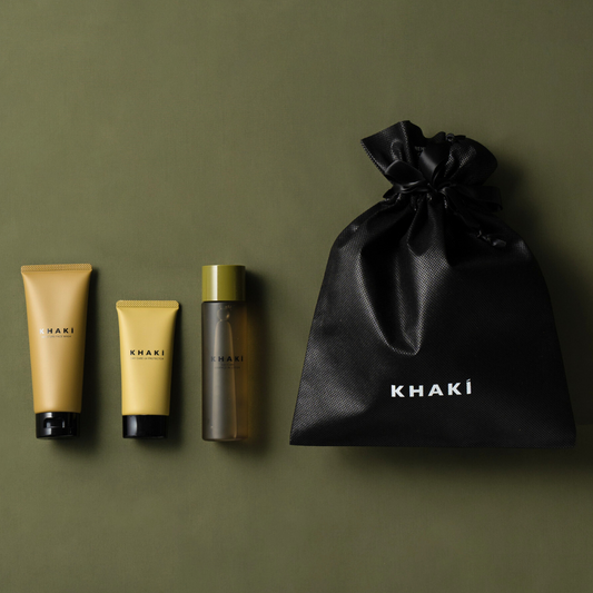 【ギフト】 KHAKI スキンケア3点セット <洗顔料 & オールインワンローション & 日焼け止めクリーム>SPF50+ PA++++ UV耐水性★★