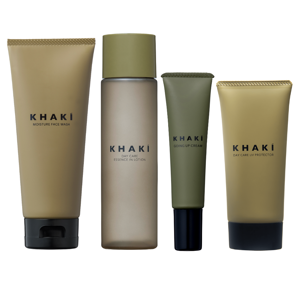【ギフト直送用】KHAKI スキンケア4点セット <洗顔料 & オールインワンローション & クリーム&日焼け止め>SPF50+ PA++++ UV耐水性★★