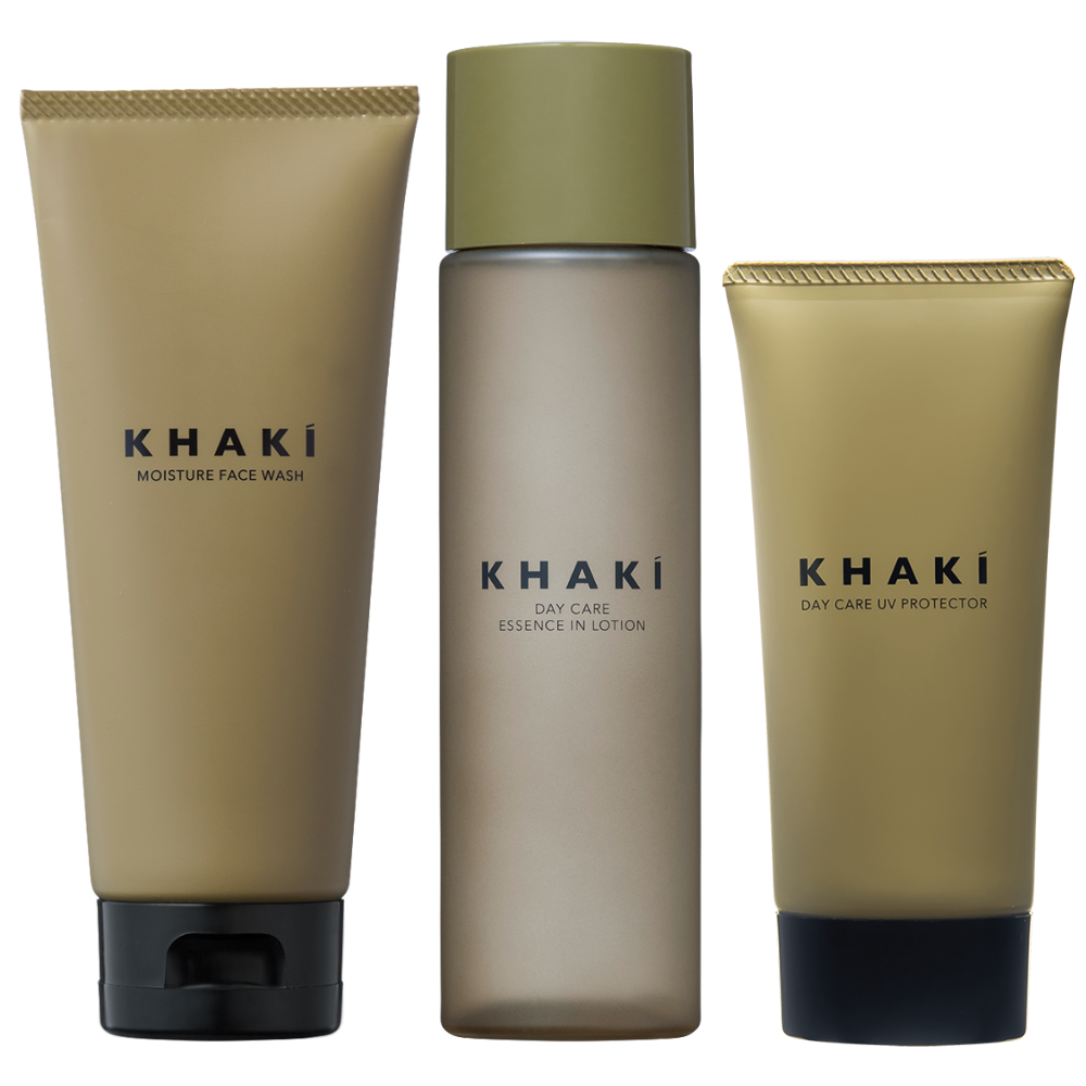 【ギフト】 KHAKI スキンケア3点セット <洗顔料 & オールインワンローション & 日焼け止めクリーム>SPF50+ PA++++ UV耐水性★★