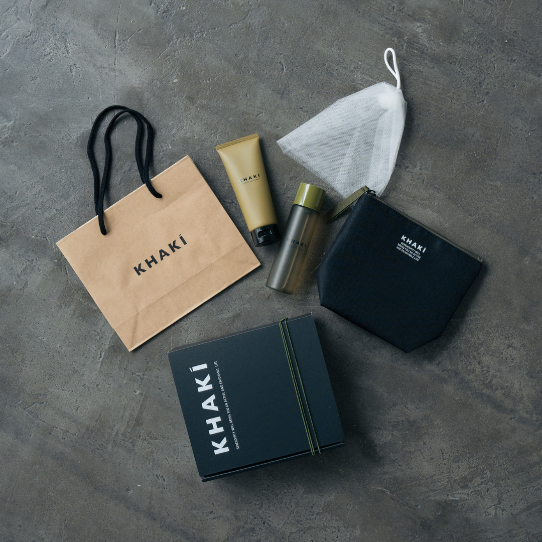 KHAKI スペシャルコフレ＜洗顔料＆オールインワンローション＆ポーチ＆洗顔泡立てネット＞