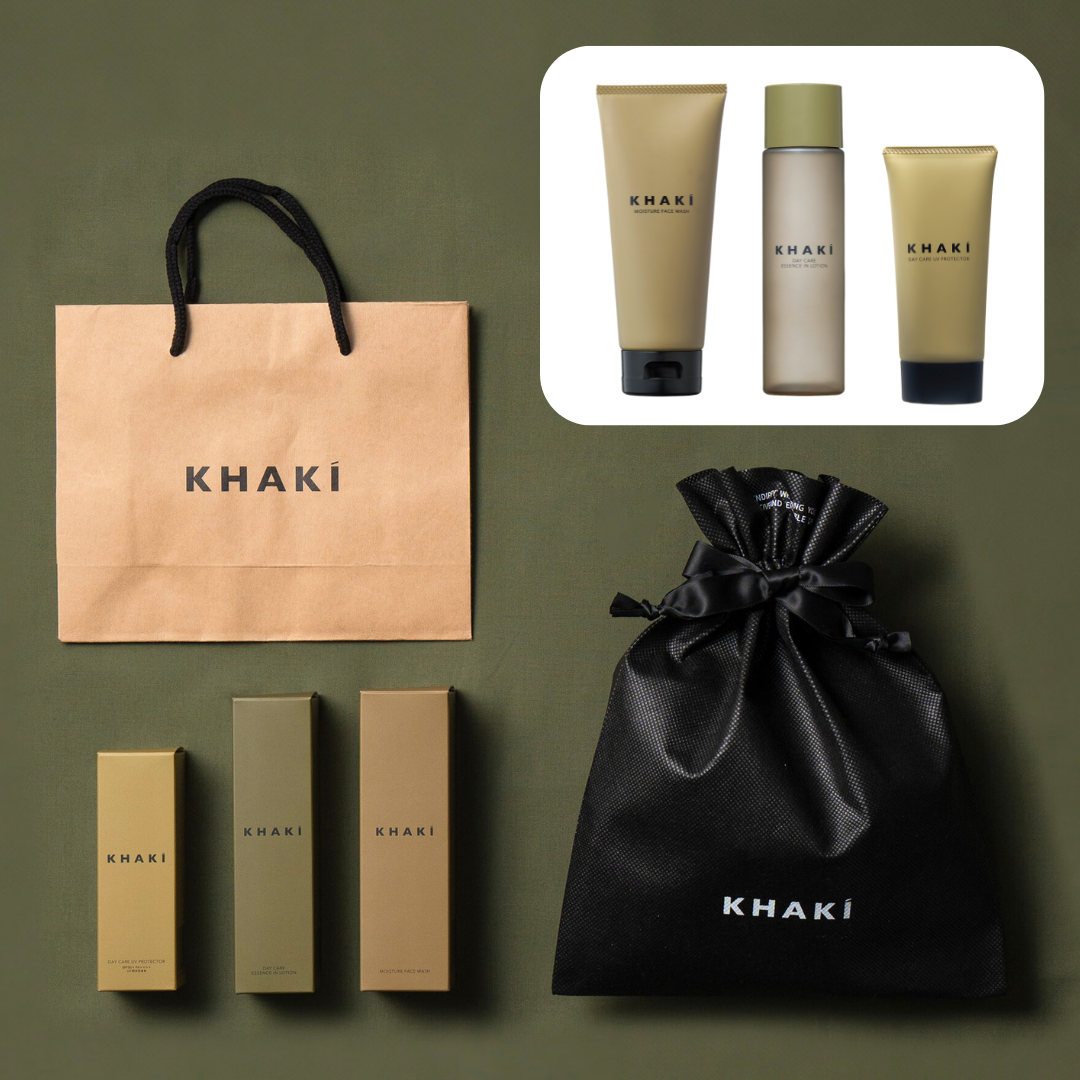 【ギフト】 KHAKI デイリーUVスキンケアセット ＜洗顔料 & オールインワンローション & 日焼け止めクリーム＞